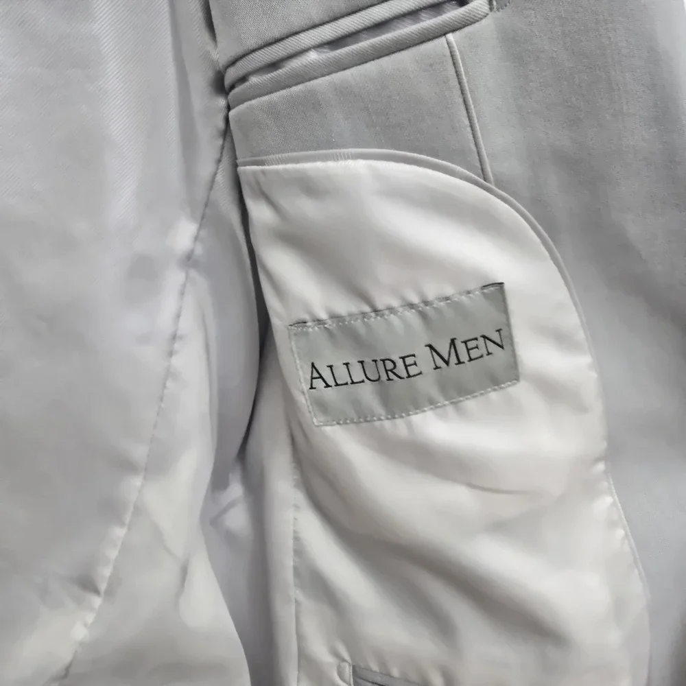 ALLURE MEN CEMENT GREY Tuxedo Sports‎ Coat Blazer Notch Coat 42R Formal Wear